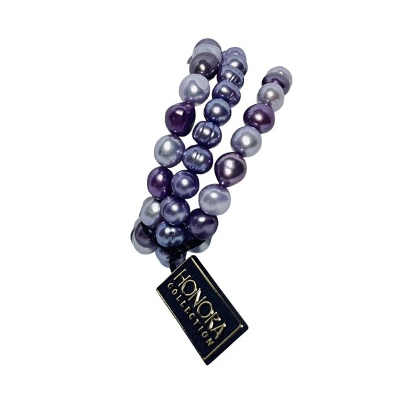 Lot Of 3 Honora Purple Freshwater Pearl Stretch Bracelets (6045) - Picture 2 of 4
